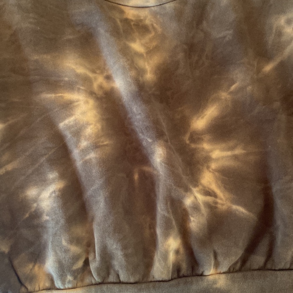 Olive Tie Dye Crop Sweatshirt Large New! - Picture 2 of 14